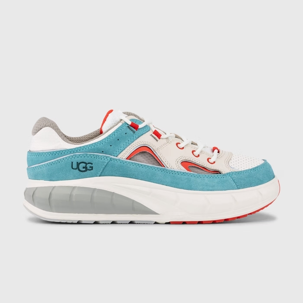 UGG Teal and White Suede Athletic Sneakers Westsider Low Weather Waterproof